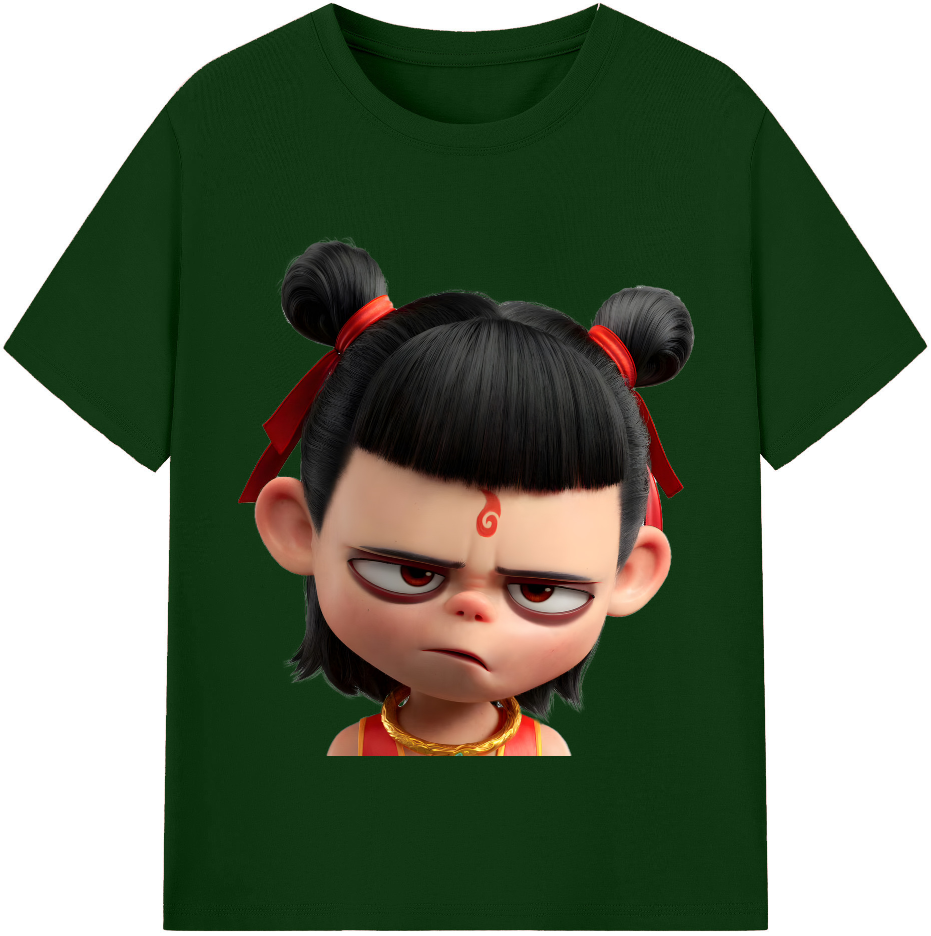 （画像用） Ne Zha 2 ナタ 魔童の大暴れ 綿100％半袖Tシャツ（フロントプリント）